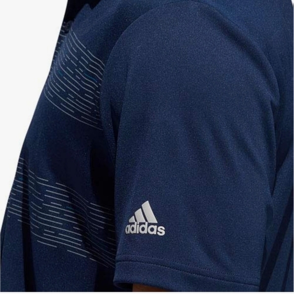 adidas Golf Polo Plaid Key Mens Short Sleeve Collegiate Navy Size XXL - Picture 2 of 12